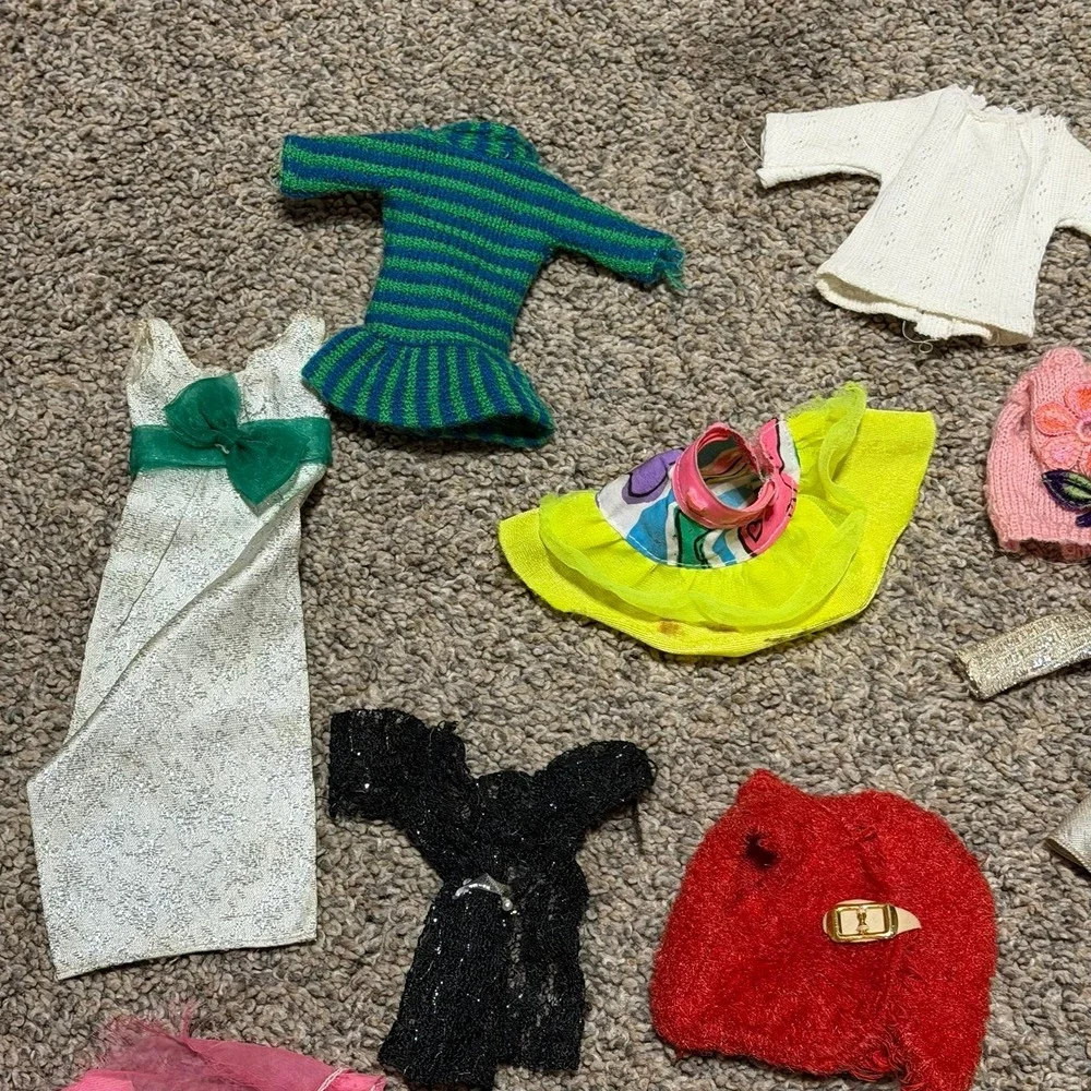 Vintage Barbie Mattel Doll Clothes Lot Dresses Tops Skirts Accessories Mixed TLC